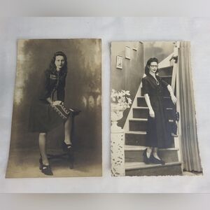 Beautiful Lady Old Black & White Photograph Post Card. 😍